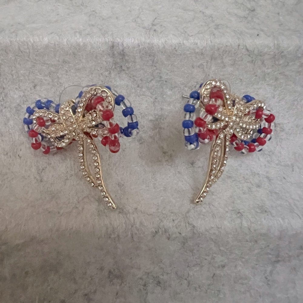 Baublebar Patriotic Bow Earrings, great condition